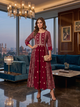 Maroon Frock Kurti