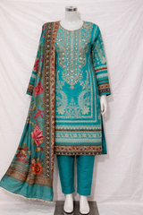 Blue Cotton PAKISTANI STYLE Suit