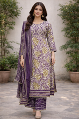 Purple Cotton Suit