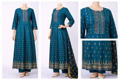 Deep Blue Kurti Frock One piece