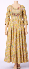 Yellow Floral dress Kurti