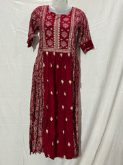 Maroon Frock Kurti