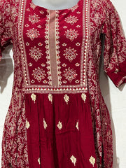 Maroon Frock Kurti