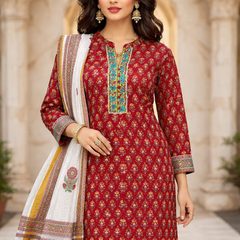 Red Cotton Suit