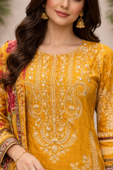Yellow Floral Print Suit