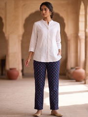 Blue Cotton Trouser